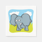 Schattigee Cartoon Elephant Fun Oerwoud Dier Servet (Voorkant)