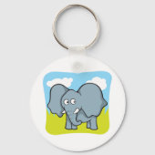 Schattigee Cartoon Elephant Fun Oerwoud Dier Sleutelhanger (Achterkant)