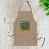 Schattigee Cartoon Elephant Fun Oerwoud Dier Standaard Schort