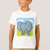 Schattigee Cartoon Elephant Fun Oerwoud Dier T-shirt (Voorkant)