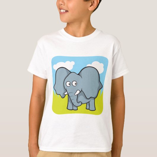 Schattigee Cartoon Elephant Fun Oerwoud Dier T-shirt (Voorkant)