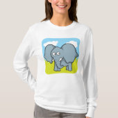 Schattigee Cartoon Elephant Fun Oerwoud Dier T-shirt (Voorkant)