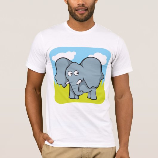 Schattigee Cartoon Elephant Fun Oerwoud Dier T-shirt (Voorkant)