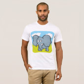 Schattigee Cartoon Elephant Fun Oerwoud Dier T-shirt (Voorkant volledig)