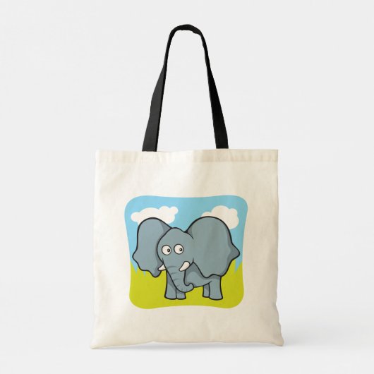 Schattigee Cartoon Elephant Fun Oerwoud Dier Tote Bag (Achterkant)