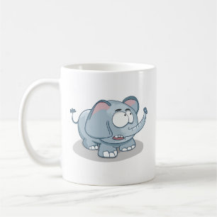 Schattigee Cartoon Elephant Funny Coffee Mok