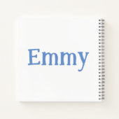 Schattigee cartoon engel met blauw notitieboek (Achterkant)