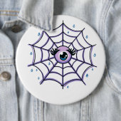 Schattigee Cartoon Eye in een sprankelend web Ronde Button 6,0 Cm (In situ)
