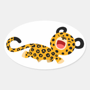 Schattigee Cartoon Facetious Leopard Sticker