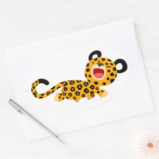 Schattigee Cartoon Facetious Leopard Sticker (Envelop)