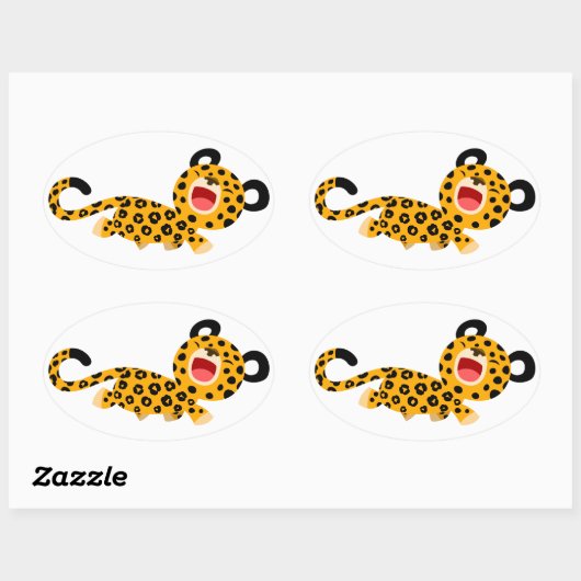 Schattigee Cartoon Facetious Leopard Sticker (Vel)