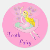 Schattigee Cartoon Fairy Ronde Sticker (Voorkant)