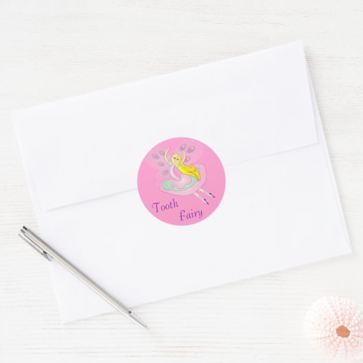 Schattigee Cartoon Fairy Ronde Sticker (Envelop)