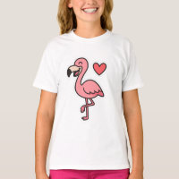 Schattigee Cartoon Flamingo Sticker met Hart