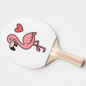 Schattigee Cartoon Flamingo Sticker met Hart Tafeltennisbatje (Zijkant)