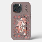 Schattigee Cartoon Fox Lovers Hart Valentijn's Day Case-Mate iPhone Case (Achterkant)