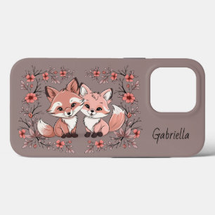 Schattigee Cartoon Fox Lovers Hart Valentijn's Day Case-Mate iPhone Case