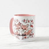 Schattigee Cartoon Fox Lovers Hearts Valentijn's D Mok (Voorkant links)