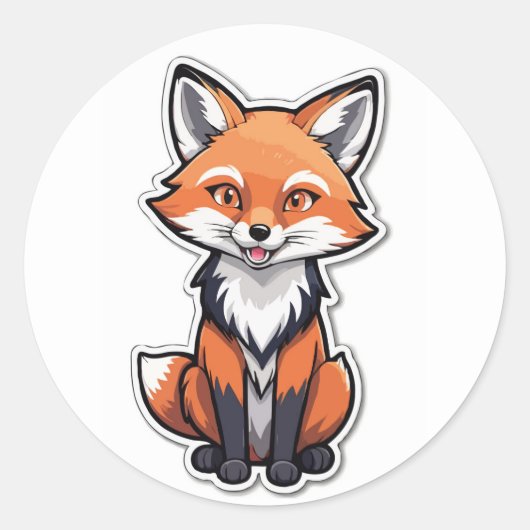 Schattigee Cartoon Fox Sticker - Wildlife Creature (Voorkant)