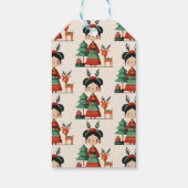 Schattigee Cartoon Frida Kahlo Retro Vrolijk Kerst Cadeaulabel (Achterkant)