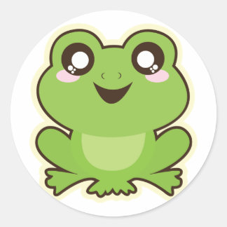 Schattigee Cartoon Frog Classic Ronde Sticker