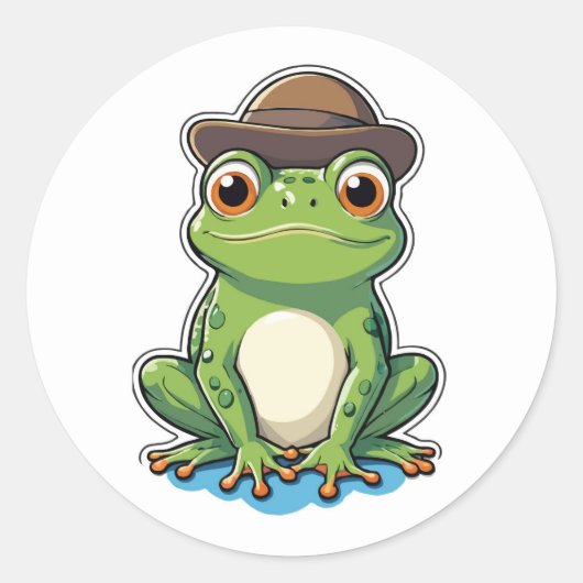 Schattigee Cartoon Frog Sticker - Schattige amfibi (Voorkant)