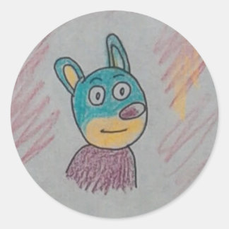 Schattigee Cartoon Funny Animal Ronde Sticker