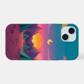 Schattigee cartoon gedrukte iPhone hoesje wandpapi 15 Case (Achterkant horizontaal)