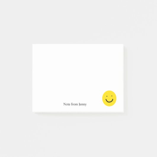 Schattigee Cartoon Geel Gelukkig Lachend Gezicht C Post-it® Notes (Voorkant)