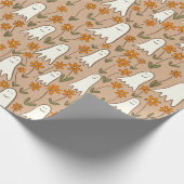 Schattigee Cartoon Geesten in de tuin Halloween Cadeaupapier (Hoek)