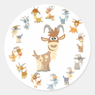 Schattigee Cartoon Geit Mandala Sticker