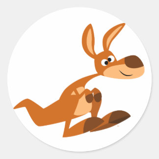 Schattigee Cartoon Gekke Kangoeroe Sticker