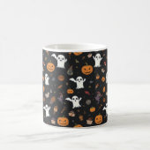 Schattigee Cartoon Ghost en pompoen Pattern Mok | (Center)