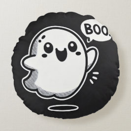 Schattigee Cartoon Ghost Gezegde Boo Rond Kussen