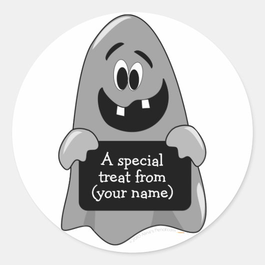 Schattigee Cartoon Ghost Halloween  labels (Voorkant)