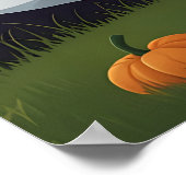 Schattigee Cartoon Ghost met een Trick-or-Treat Ba Poster (Hoek)