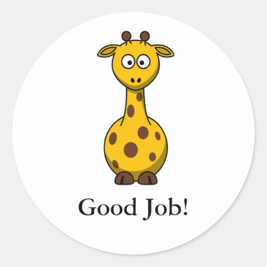 Schattigee Cartoon Giraffe Beloon Stickers voor Sc (Voorkant)