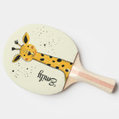 Schattigee cartoon giraffe hoofd decoratie tafeltennisbatje (Zijkant)