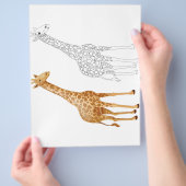 Schattigee Cartoon giraffe kleurplaat Flyer (Hand)