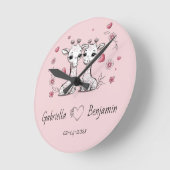 Schattigee Cartoon Giraffe Liefhebbers Hart Valent Ronde Klok (Hoek)