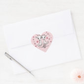 Schattigee Cartoon Giraffe Liefhebbers Hart Valent Sticker (Envelop)