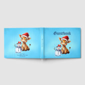 Schattigee Cartoon Giraffe met Santa Hat & Snowman Gastenboek (Volledig)