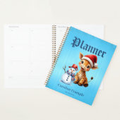 Schattigee Cartoon Giraffe met Santa Hat & Snowman Planner (Display)