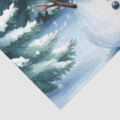 Schattigee Cartoon Giraffe met Santa Hat & Snowman Tissuepapier (Detail)