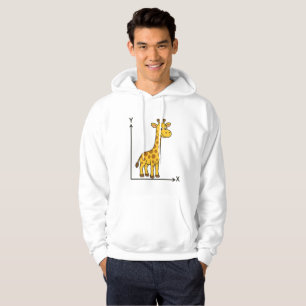 Schattigee Cartoon Giraffe op Wiskunde X-Y-as Hoodie