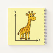 Schattigee Cartoon Giraffe op Wiskunde X-Y-as Notitieboek (Achterkant)