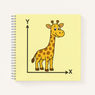 Schattigee Cartoon Giraffe op Wiskunde X-Y-as Notitieboek