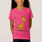 Schattigee Cartoon Giraffe op Wiskunde X-Y-as T-shirt (Voorkant)