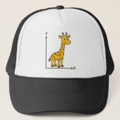 Schattigee Cartoon Giraffe op Wiskunde X-Y-as Trucker Pet (Voorkant)