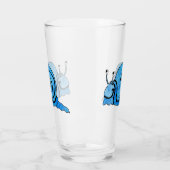 Schattigee Cartoon glimlachende Blauwe Patroon Sla Glas (Links)